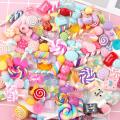 【Yurui】30pcs DIY Scrapbooking Candy Flatbacks Jewelry Crafts For Phone Case Resin Charms Filler Supplies Colorful Slime Beads Accessories. 