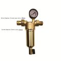 Pre-filter  Purifier System 0.5/0.75/1inch Pure Brass Body Stainless Steel Mesh Prefiltro with Gauge. 