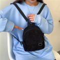 Fashion Women Mini Backpack Solid Color Corduroy Small Backpacks Simple Casual Student Bookbags Traveling Backpacks 2023 New. 