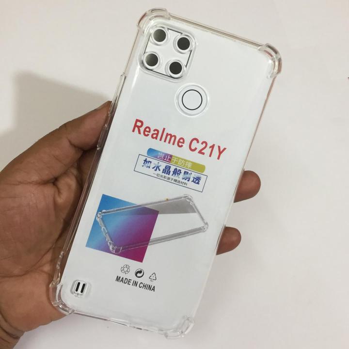 Realme C21Y Soft Silicone Transparent Back Cover Full Protection Shock Proof/ Break Proof C21Y Phone Case for Realme.