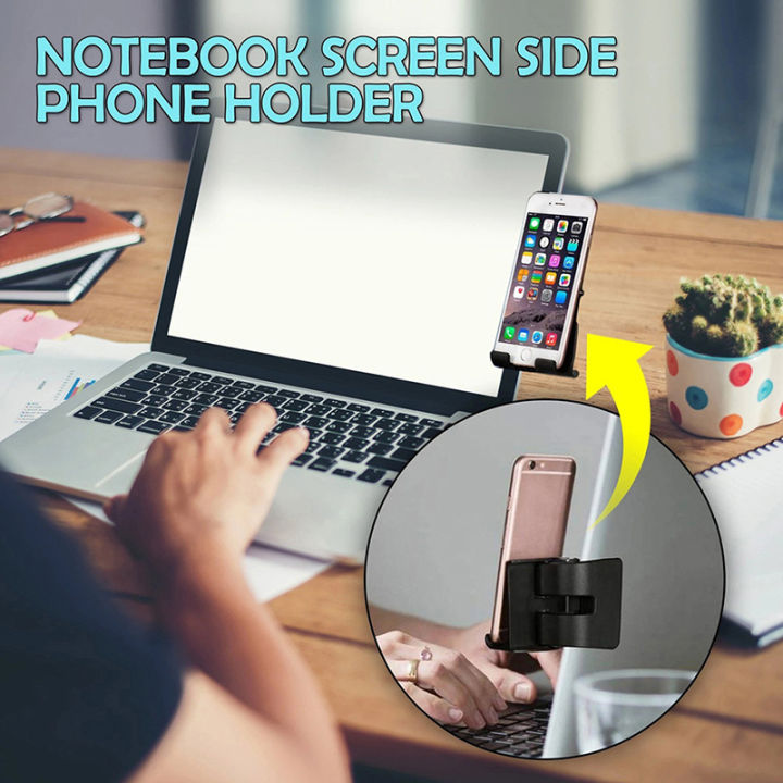 Notebook%20Screen%20Side%20Phone%20Holder%20Clip%20On%20Monitor%20For%20Laptop%20Or%20Desktop%20Monitor%20Creative%20Mobile%20Phone%20Stand%20For%20Laptop%20-%20Image%203