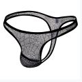 New Design Brand Gay Men's Transparent Yarn Half-Pack Small Triangle  Spide Web G-strings Sexy Thongs. 