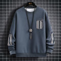 round Neck Sweater for Men Spring and Autumn2023New Men's Long SleeveTT-shirt Loose Trendy Young and Middle-Aged Men's Clothing Bottoming Shirt.