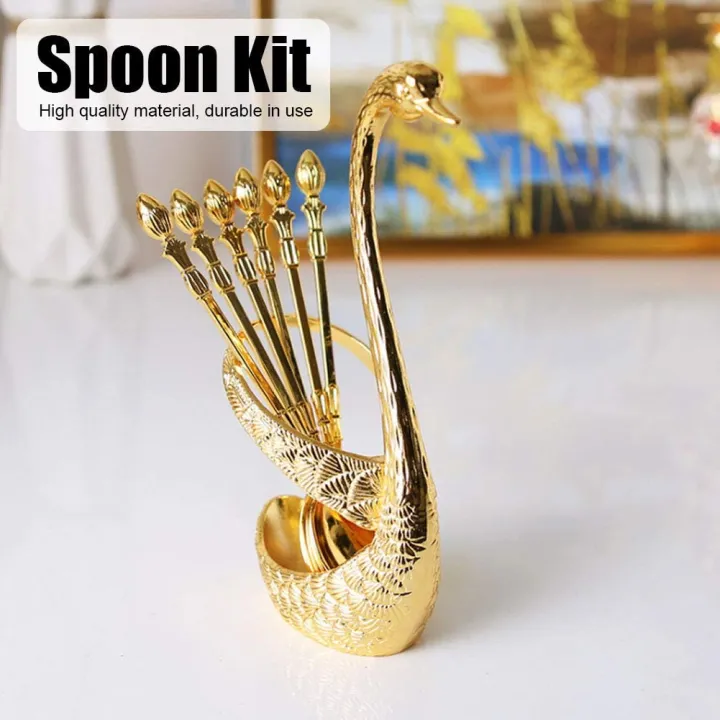 New%20Swan%206%20Pieces%20Stylish%20Spoon%20Tableware%20Set%20Holder%20(Gold%20and%20silver)%20-%20Image%202