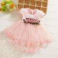 Toddler Baby Kids Girls Flowers Floral Tulle Ruched Princess Dresses Clothes. 
