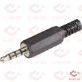 4 Pole Headphone Jack Plug Male 3.5mm 4 Pin Stereo Audio Headphone Jack Connector Earphone Plug For Mobile Phone Computer Laptop Desktop PC MP3 Video.