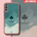 JIUMOO Case For Huawei Y9s Case Colorful Maple Leaves Thin Shockproof Square Edge Silicone Casing Full Lens Cover Camera Protect Cases Softcase. 