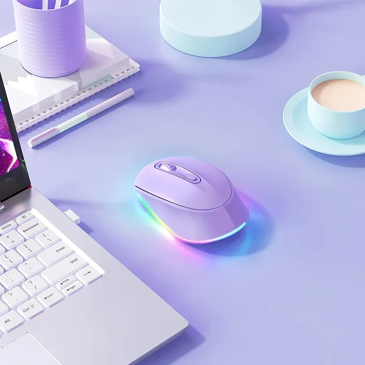 BOW%20Purple%20Wireless%20Mouse%20Rechargeable%20Mouse%20for%20Laptop%20Small%20Cordless%20Mice%20Quiet%20Click%20LED%20Rainbow%20Lights%20for%20Computer%20-%20Image%202