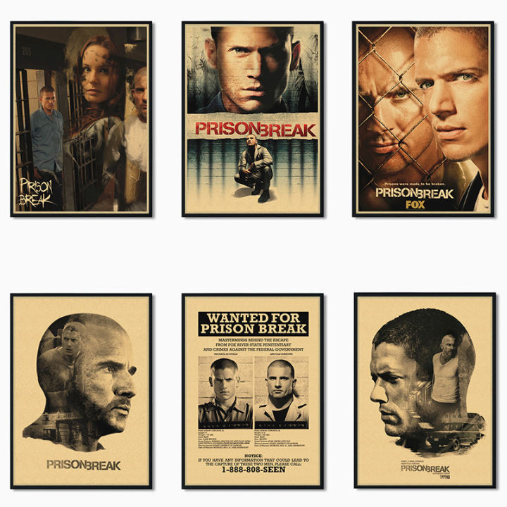 Classic TV series Prison Break Kraft Paper Poster Cafe Creative wallpaper Interior Decoration