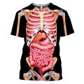 3D Printing Male Skeleton Internal Organs Graphic T Shirt For Men Human Structure Diagram Short Sleeve Funny T-shirt Tops Tee. 