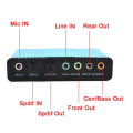 USB 6 Channel 5.1 / 7.1 Surround External Sound Card PC Laptop Desktop Tablet Audio Optical Adapter Card Durable Easy to Use (Blue). 