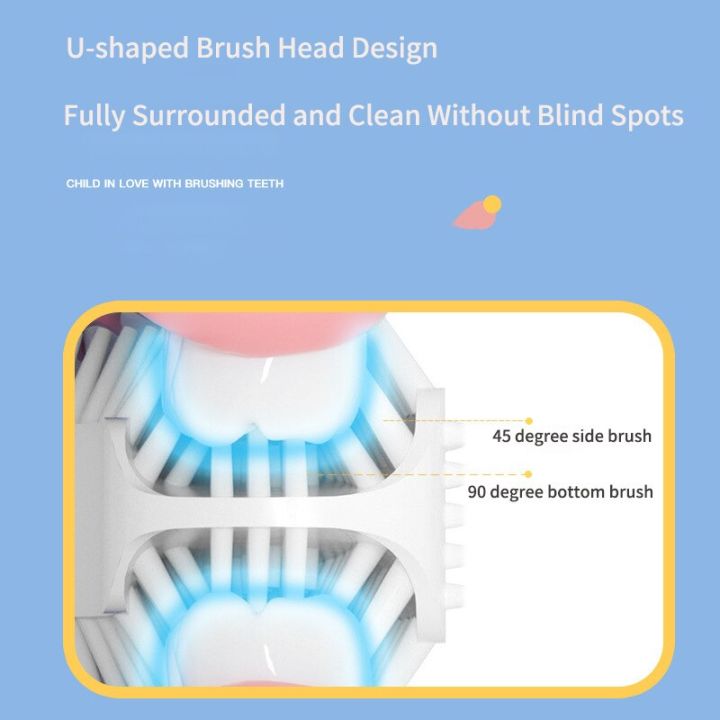 360%C2%B0%20Kids%20Sonic%20Electric%20Toothbrush%20Silicone%20U-Shaped%20Automatic%20Ultrasonic%20Teeth%20Tooth%20Brush%20Cartoon%20Pattern%20Children%20Blue%20Light%20-%20Image%204