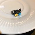 1Pc Funny Black Cat Opening Rings for Women Male Studant Gifts. 