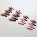 y2k Nails Five-pointed Star Pattern False Nails Halloween Style Long Coffin Ballet Press on Nails For Girl Full Cover Wearable. 