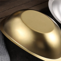 1 PCS Stainless Steel Golden Ingot Bowl Korean Salad Bowl Korean Cuisine Tableware M. 