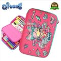 Qitong Rainbow Dot 3D Pencil Case pencil Box with Compartments - Kids Large Capacity School Supply Organizer Students Stationery Box - Girls Boys Pen Pouch. 