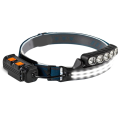 1Set High Lumen Super Bright Head Light Lamp with Motion Sensor & Red Light 3+3 Modes Hard Hat LED ABS+PC for Adults.