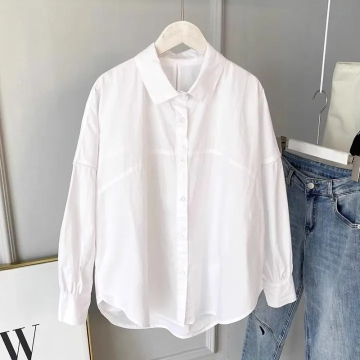 Autumn%20Korean%20Style%20Fashionable%20Drop-Shoulder%20Loose%20Cotton%20Shirt%20Women's%20Long%20Sleeve%20Versatile%20Slimming%20Casual%20Shirt%20Top%20Fashion%20-%20Image%205
