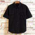 12XL 11XL Pus size brother oversized extra large size loose short-sleeved tooling shirt men clothing. 