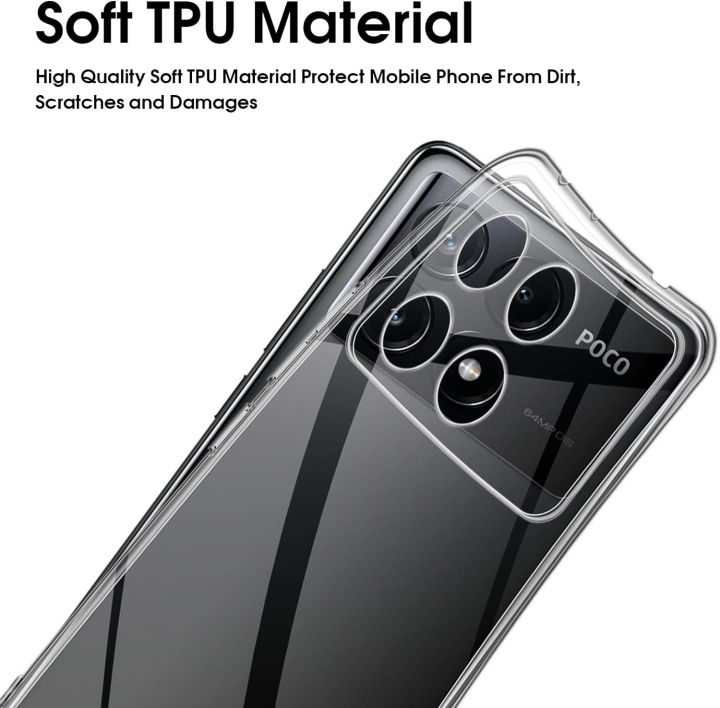 Xiaomi Poco X6 Pro Transparent TPU Phone Case Cover