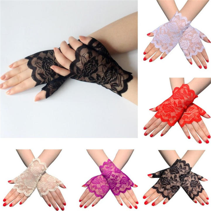 knee length dresses for ladies Women's Long Opera Lace Gloves, Black / One