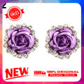 【TrendyTraverse】New Elegant Flower Rhinetone Ear tud Earring Piercing Jewelry.