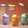 Dormitory Cartoon Animal Table Lamp Usb Charging Storage Night Reading Lamps Bedroom Cute Pet Desk Light Led.
