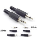 5/10pcs 3.5mm 2/3 Pole 4 pole mono stereo Audio Connectors Jack Plug Headphone Male Adapter 3.5mm 3.5 Male Plug Wire Terminals 23PH.