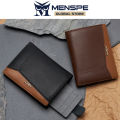 MENSPE Men Short Wallet Drawable Card Slot Design RFID Block Wallet Coin Wallets Soft Microfiber Genuine Leather Wallet Multi-Card Position ID Credit Cards Holders Coin Bag Business Wallets. 
