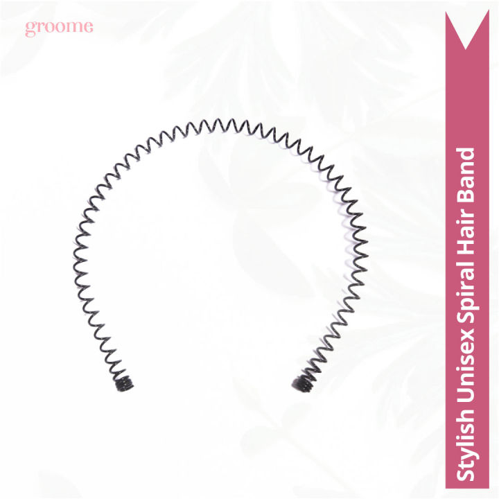 Groome Stylish Unisex Hair Headband (Black) flexible hair styling fine curves easy to use for men and women