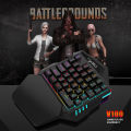 Single Hand One-Handed Gaming Keyboard RGB Backlit Portable Mini Gaming Keypad Mouse Set. 