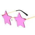 Vintage Unique Star Shape Mirror Rimless Sunglasses Women Fashion Clear Ocean Lens Eyewear Men Trending Sun Glasses Shades. 