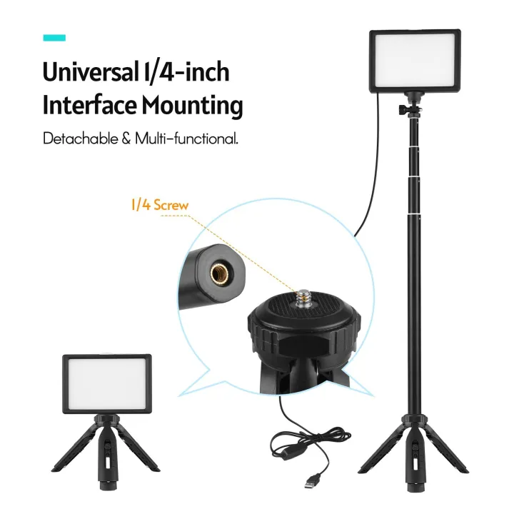 Andoer%202pcs%20USB%20LED%20Video%20Light%20Kit%20Photography%20Lighting%203200K-5600K%20120pcs%20Beads%2014-level%20Dimmable%20-%20black%20-%20Image%206