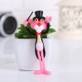 4pcs/lot Action Toy Figures Pink Panther Cute Doll Micro Landscape Decoration Cartoon Naughty Leopard Model For Child Gift. 