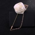 Ribbon Rose Flower Chain Lapel Pin For Men & Women's Fashion Accessories (1PS). 