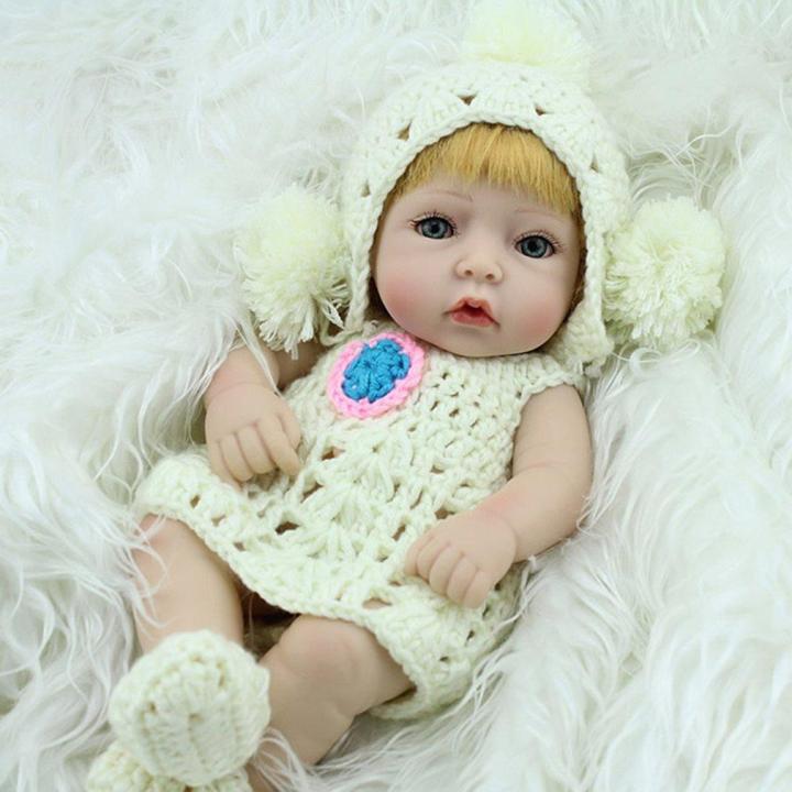 NYT%2028Cm%20Unique%20Yellow%20Hair%20Reborn%20Baby%20Doll%20Soft%20Vinyl%20Lifelike%20Newborn%20Doll%20Girl%20-%20Image%203