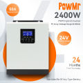 PowMr PWM 2400W Hybrid Solar Inverter 50/60hz Off Grid Sine Wave Inverter Built-in 50A solar charge controller support 24V Lifepo4 battery. 