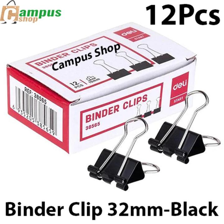 32mm Binder Clip - Black (1 Box)