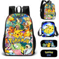 Pokemon Pikachu Kids Backpack Cartoon Pikachu Print Pencil Case Crossbody Bag Set Boy Shoulder bag Student Schoolbag Gifts. 