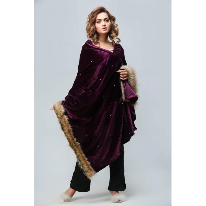 velvet shawl women