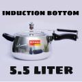 Induction Bottom Pressure cooker/Queen Pressure Cooker 5.5 Liter-(Apple/Oval Shape. 