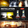 SL 2 Pcs H8 H11 H16 Dual Color Car Led Fog Lamp Bulbs White/amber Yellow Driving Drl Lights Ip65 Waterproof. 