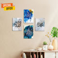4 PCS PVC Wall Board Arabic Calligraphy Set – Home Decoration Wall Art | Easy Setup with Double-Sided Tape | Canvas-Style Wall Poster for Living Room & Bedroom. 