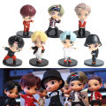7Pcs/Set BTS TinyTAN Mini Figure Bangtan Boys Groups BTS Anime Figurine Toy TOP Group A.R.M.Y Gift Idol Doll PVC Model Ornament Kpop Merchandise. 