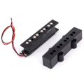 1 Set Pb P Bass Pickup Humbucker Pickup for 4 String P Bass Guitar Part & 1 Set Pro Electric Bass Open Type Noiseless Bridge Pickup for 4 String Jazz Bass Jb Style,Black 95X18.3Mm.