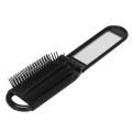 5X Portable Travel Folding Hair Brush with Mirror Compact Pocket Size Comb-Black. 