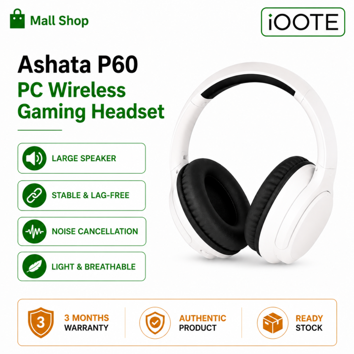ASHATA%20Huntbird%20P60%20Wireless%20Gaming%20Headset%20Bluetooth%205.1%20ANC%20Noise%20Cancelling%20Over-Ear%20Headphone%20for%20PC%20Mobile%20Gaming%203%20Months%20Warranty%20-%20Image%202