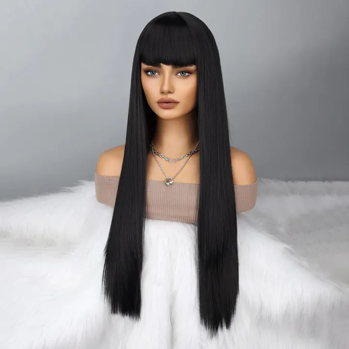 Long%20Black%20Wig%20with%20Bangs%20Straight%20Black%20Wigs%20for%20Women%20Cosplay%20Long%20Synthetic%20Black%20Wig%20Natural%20Looking%20for%20Daily%20Wear%20-%20Image%204