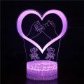 【Cathery Baby Store】Valentine's Day Love Heart engaged 3D Lamp LED USB Creative 3d Night light Color Change Acrylic Touch Switch lamp. 