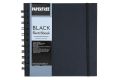 Papertree Black Sketchbook, Wiro Bound, Size 6" x 6" Inches, 200GSM (40 Sheets) 80 Pages.